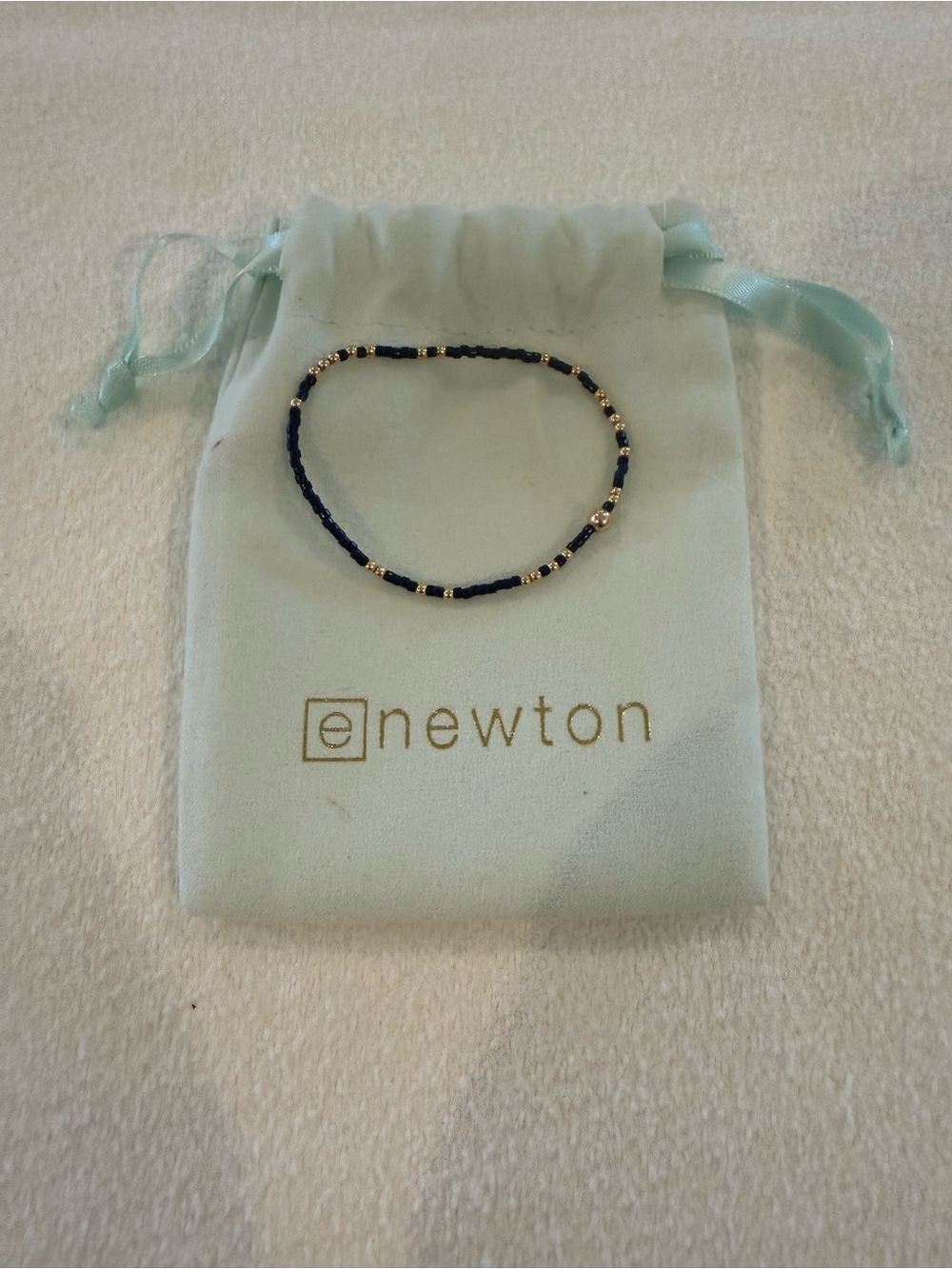 ENewton Egirl Navy and Gold Beaded Bracelet 5.5”